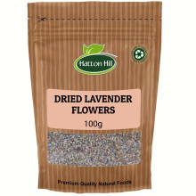 Dried Lavender Flowers 100g by Hatton Hill | DIY Beauty, Edible, Fragrance, Perfect for Herbal Tea, Baking, Confetti, Potpourri or Gift Craft