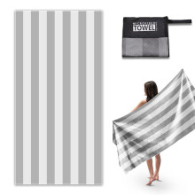 1 Pack Microfibre Beach Towels for Adults, 180 90 cm Quick Dry Beach Towel with Double Side Print, Lightweight Beach Towel with Net Bag, Sand Free