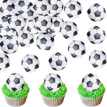Blumomon 40Pcs Edible Sports Cupcake Toppers - Football & Boy/Girl Themed Decorations for Birthday, Baby Shower & Party