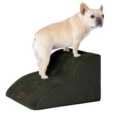 EHEYCIGA Curved Dog Steps for Sofa, 2-Step Dog Stairs for Small Dogs and Cats, Pet Stairs for Couch, Non-Slip Pet Step with Washable Cover