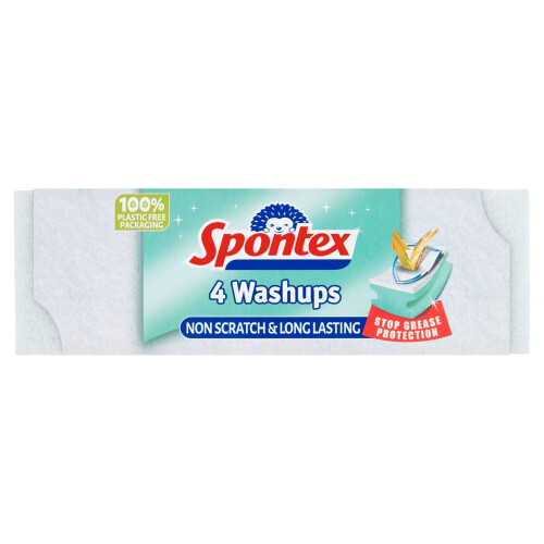 Spontex 4 Washups Non Scratch Sponge Scourers 1
