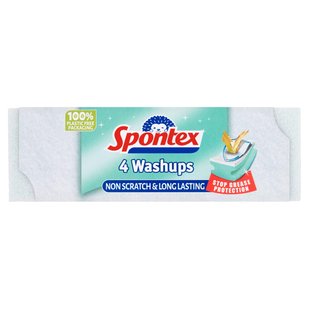 Spontex 4 Washups Non Scratch Sponge Scourers 5051226770968