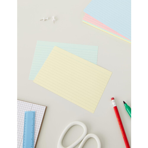 Silvine 6x4 Assorted Colour Flash Cards - Lined (100 Record Cards) 4 Colours for Study, Presentations and Notes 1