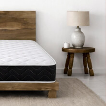 Starlight Beds Midnight Cooltouch Sprung Hybrid Single Memory Foam Mattress, Maximum Value, Soft Feel, Black. 18cm Deep. 3ft Single Mattress
