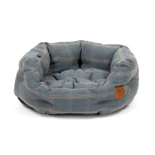 Petface Heather Tweed Oval Dog Bed with Reversible Cushion, Machine Washable, Small (Pack of 1)