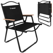 Klappbarer Gartenstuhl, schwarz, 75,5 x 58,5 x 53,5 cm