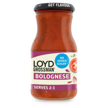 Loyd Grossman No Added Sugar Italian Bolognese Sauce – Sun-Ripened Tomatoes & Fr