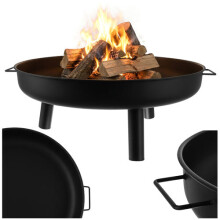 Gartenfeuerstelle aus Eisen, 80 cm, mit Griffen und Dreibein
