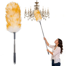 Lambswool Dusters for Cleaning Extendable, Washable Telescopic Duster up to 140cm, Soft Flexible Dust Remover for Ceilings