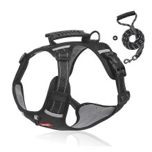 (L, Black) Chewie Cozy Harness, Getchewie Dog Harness, Get Chewie with Reflective Pet Chest 1.5m