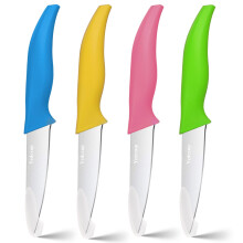 Yedcxup Paring Knife Set 4 - Fruit Vegetable Paring Knives Large Sturdy Handle Stainless Steel Sharp Blades Paring Knife Quick Cutting Small Kitchen