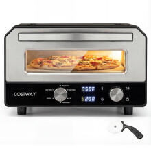 Elektrischer Pizzaofen für den Innenbereich, 30 cm, 6 Programme, Schwarz