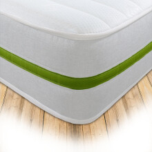 Starlight Beds Horizon Harmony, Sprung Small Single Memory Foam Mattress. Deluxe Value Small Single Mattress, Soft, 8 Inch Deep (White/Green)