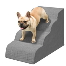 4 Step Dog Stairs for High Beds – Niubya Extra Tall Foam Pet Ramp for Small & Medium Dogs, Senior Pets – Non-Slip Puppy Steps with Removable Cover