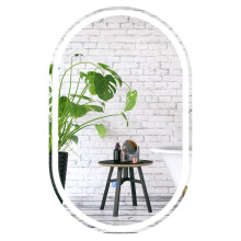 LED-Badezimmerspiegel, 80 x 50 cm, Hintergrundbeleuchtung, Antibeschlag, Touch-Steuerung
