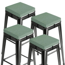 MineCozy Set of 4 Bar Stool Cushions Square 30x30cm Small Cushions for Bar Stools with Ties Small Seat Pads with Washable Cover Sage Green