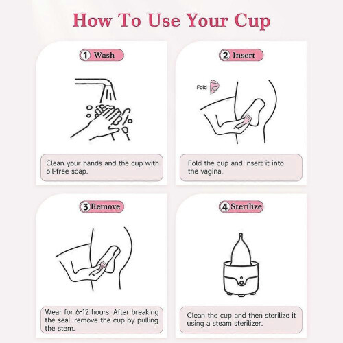 (Us plug) Menstrual Cup Kit with Steam Sterilizer,[S & L Size] Set, Reusable Period Cups, Includes Drawstring Pouch US Plug 2