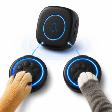 Soft Ring Blk Dog Bells for Toilet Training – Wireless Dog Door Bell for Dogs to Go Outside with 300m Range, 60 Melodies, LED