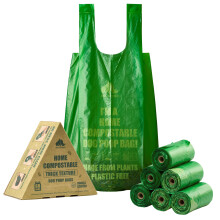 Ultra Thick & Deep RockRhino Dog Poop Bags for Large & XL Breeds | 4-Layer Interlocking Bottom | 100% Home Compostable, 0% Plastic | Vanilla-Scented