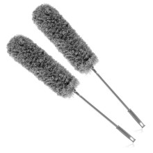 COM-FOUR 2x feather duster with telescopic handle, dust wiper extra long and extendable, for high ceilings, cobweb brooms, 80-240cm length