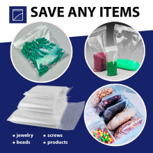 Sabco - 100pcs Grip Seal Bags - Ziplock Bags - Resealable Bags - Small Plastic Bags - Baggies, Jewellery Bags, Sandwich Bags - Small Resealable Bags