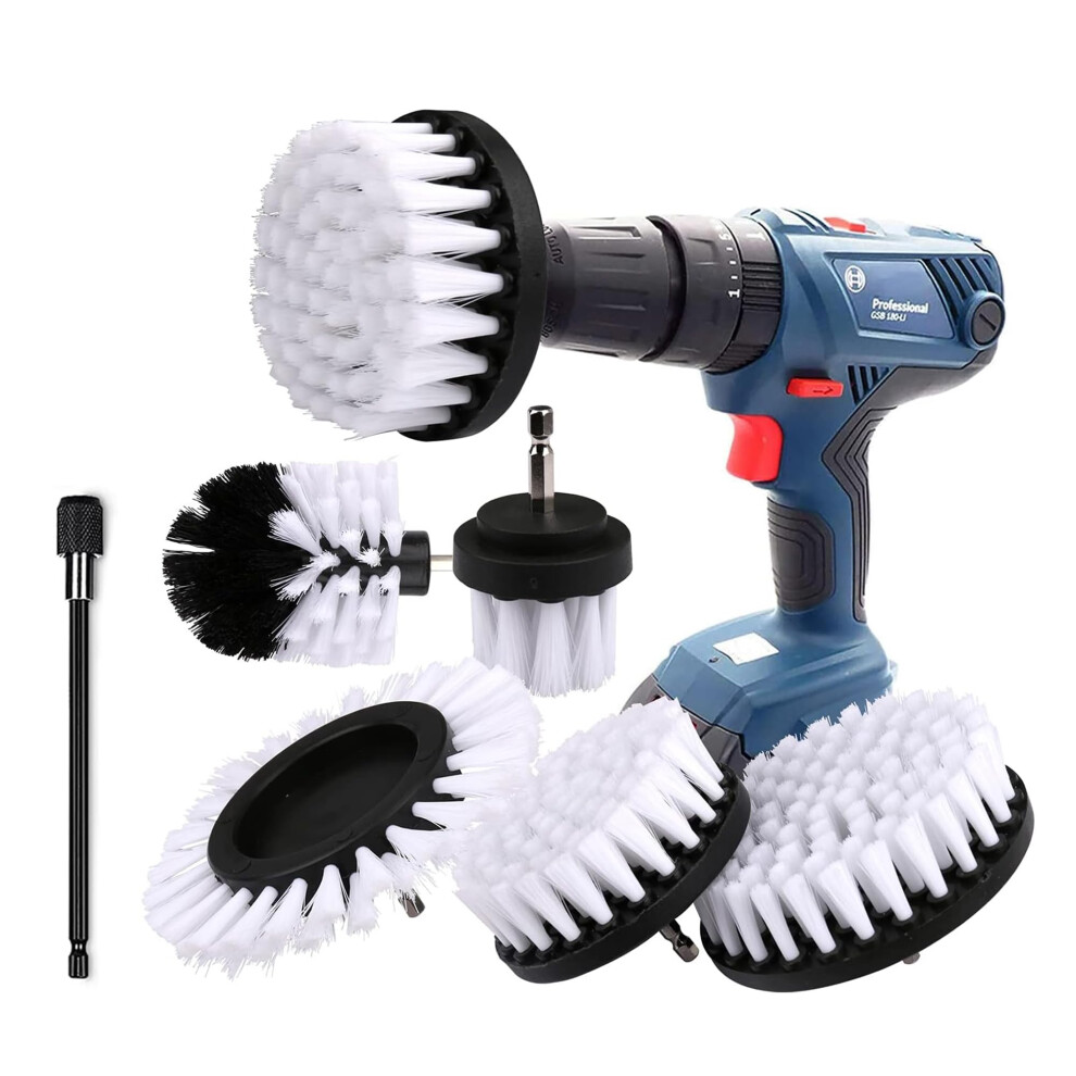 Brush Attachment Drill Set 6 Pieces Extended Drill Brushes Attachment Cleaning Brush Rim Brush Scrubber Cleaning Brush Kit For Rims, Bathtub, Tiles 5051226736865