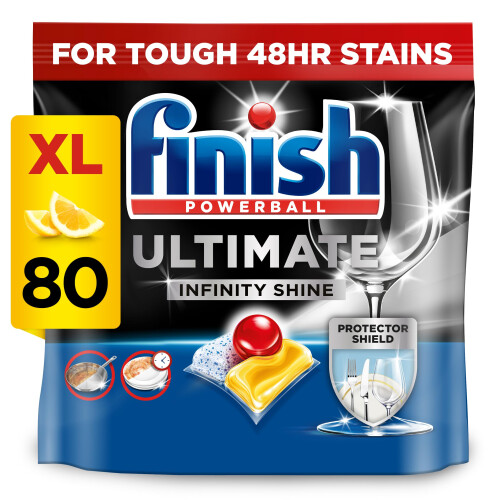 Finish Finish Dishwasher Tablet, Ultimate Infinity Shine, 80 Tablets, Lemon
