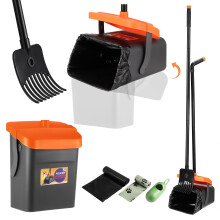 Faankiton Dog Pooper Scooper Swivel Bin & Rake Kit with 35 Waste Bags, Dog Poop Picker, Adjustable Pooper Scooper for All Dogs with 46" Handle