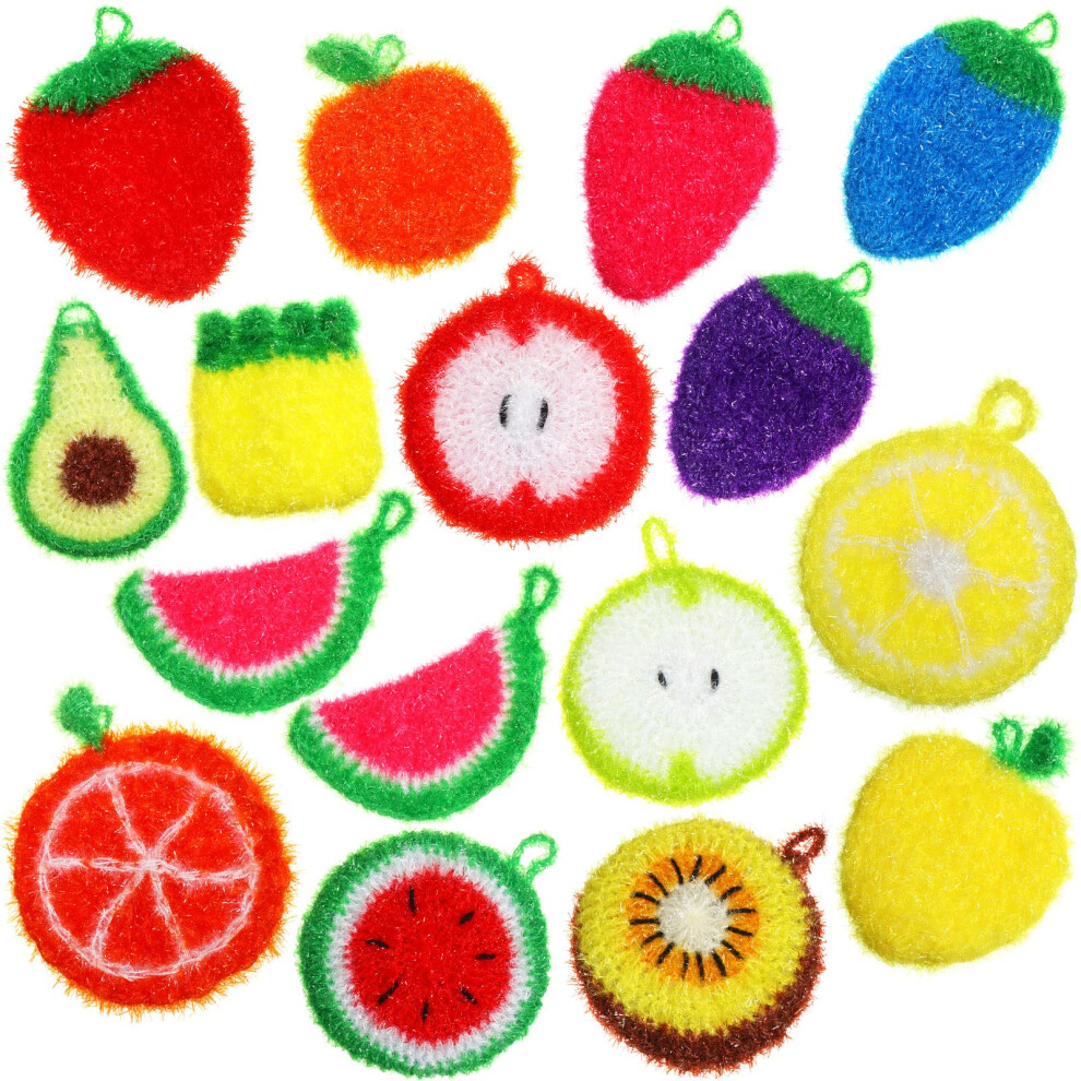 Kenning 16 Pcs Fruit Dish Scrubber Non Scratch Dish Washing Scrubbers Reusable Kitchen Household Cleaning Tools For Dishwashing Washing Dishes 5051226737541