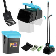 Faankiton Dog Pooper Scooper Swivel Bin & Rake Kit with 35 Waste Bags, Dog Poop Picker, Adjustable Pooper Scooper for All Dogs with 46" Handle
