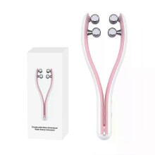 (Pink) Face Lifting Roller Facial Massager Y Shape Lifting Facial Massager Chin Lift Up Home Use Beauty Instrument Skin Care Tool