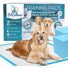 PetCellence Puppy Training Pads - Large 60 x 60cm Super Absorbent Dog Pads - with Advanced 6 Layer Leak Proof Protection - Anti Slip Adhesive Tabs