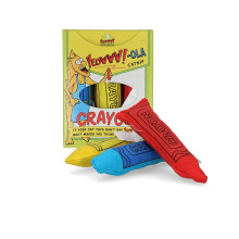 YEOWWW Ducky World Yeowww!-ola Crayon 3-Pack,Blue, Yellow, Red
