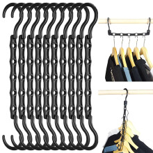 Plastic Magic Hangers 10 Pack, Adult Clothes Coat Hangers, Space Saving Closet Organiser & Storage, Multipurpose Reusable Wardrobe Hanger