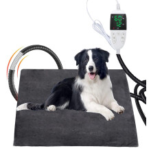 Emwel Pet Heating Pad 45 * 45cm Adjustable Timer & Adjustable Temperature,Waterproof Safe Heated Pet mat for Dog Cat