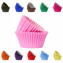 Vibrant, Colourful Baking Cupcake Cases, Greaseproof Paper Baking Cups 50mm Cup Cake Muffin Cases (50, Pink)