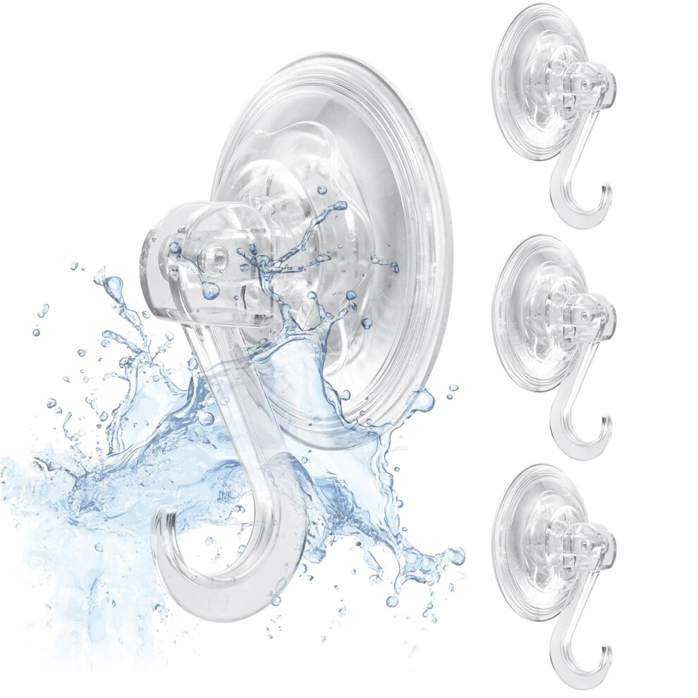 Heartsync Suction Hooks 4 Packs,Strong Vacuum Cup Hangers For Front Door Wreaths,Bathroom Window & Glass,Clear And Reusable,3Kg Hold Capacity 5051226746529