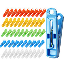LEEPAT 50 Pack Clothes Pegs for Washing Line | Non Slip Heavy Duty Washing Pegs for Mark Free Secure Grip