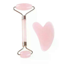 (1set) Pink Gua Sha Roller Massager Rose Scraping Facial Skin Beauty Care Resin Guasha Board for Body Scraping Face Massage Tool Set