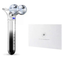 (Black With Box) 5D Face Massager EMS Microcurrent Facial Massage Roller Eye Skin Lift Tighten Wrinkle Removal Pulse Vibration V Face Beauty Tool