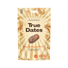 True Dates - CREAMY PEANUT BUTTER | naturally flavoured sweet dates | No added sugar, Vegan, Palm Oil Free | 100 g