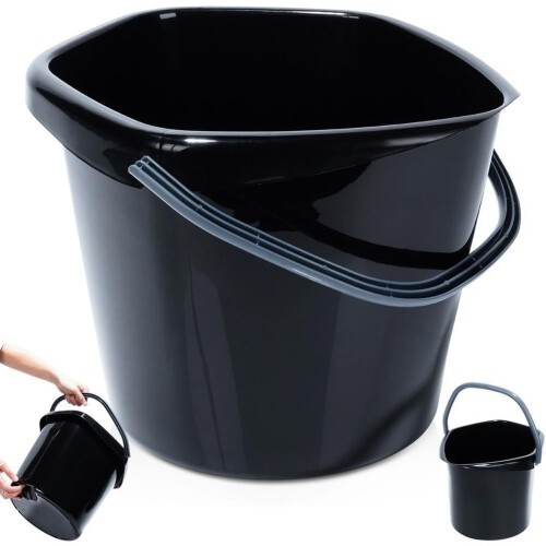Plastic Cleaning Bucket 10 L Black