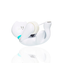 Scotch Cat Tape Dispenser with 1 Roll of Scotch Magic Tape - Holds Rolls up to 19 mm Wide x 8.89 m Long - Cute Stationery Sets and Cute Gifts - White