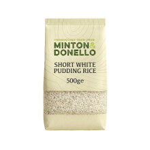Minton & Donello Short White Pudding Rice 500g – Perfect for Classic Rice Pudding, Short Grains for Thick & Creamy Texture