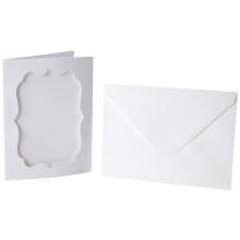 Papermania 8 x 6-inch 300 GSM Photo-Fit Tri Fold Aperture Cards and Envelopes, Pack of 4, White