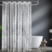 Shower Curtain for Bathroom, 100% PEVA Waterproof Anti-Mould Proof Resistant, 180 x 180 cm Quick-Drying Washable Bathroom Curtain (Cobblestone)