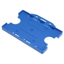 Customcard Ltd Double-Sided ID Card Holder - Secure, Blue Plastic for 2 Credit-Sized Cards (85mm x 54mm) - Durable, Lightweight for Work, School