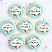 Blumomon 40Pcs Edible Merry Christmas Cupcake Toppers and Cake Decorations - Holiday Party Supplies