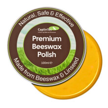 CaplinTec Beeswax Polish for Wood – Formulated with Linseed Oil | 100ml Furniture Wax | Restorer & Protector for Outdoor Surfaces