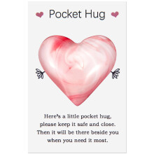 Pocket Hugs Heart Keepsake Gifts for Women Friends - Positive Good Luck Gifts for Birthday Wedding Christmas Mother's Day Valentine's (Pink)